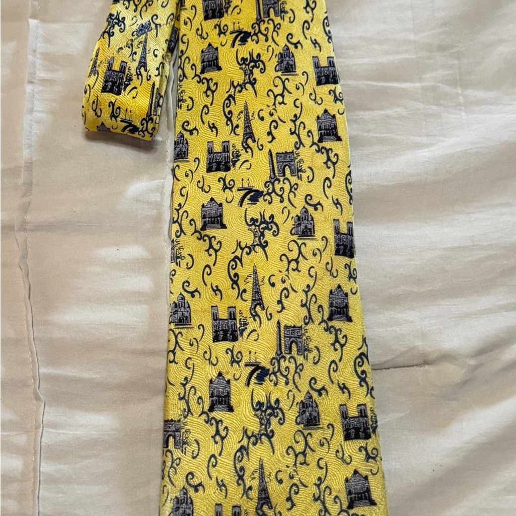 Yellow Tie With Paris Architectural Print